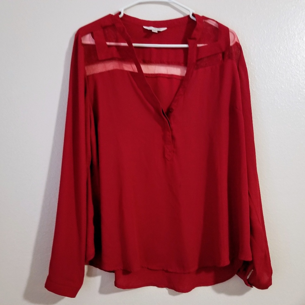 SOLD-Slammin' Red Blouse from Charming Charlie